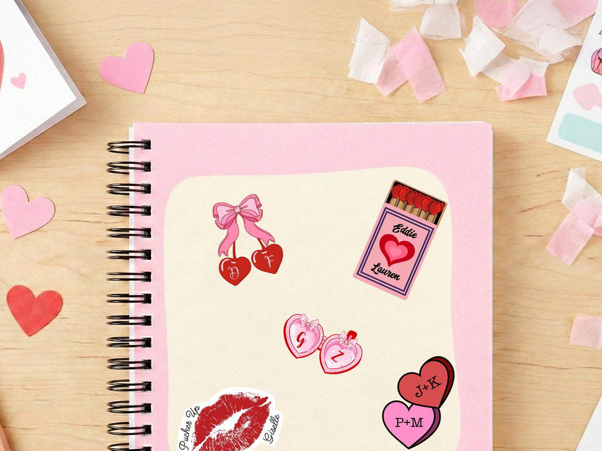 Personalized Valentine Popcorn Stickers, Poppin Valentines Day Labels, Non Candy Classroom Valentines, 50 Design Option Stickers