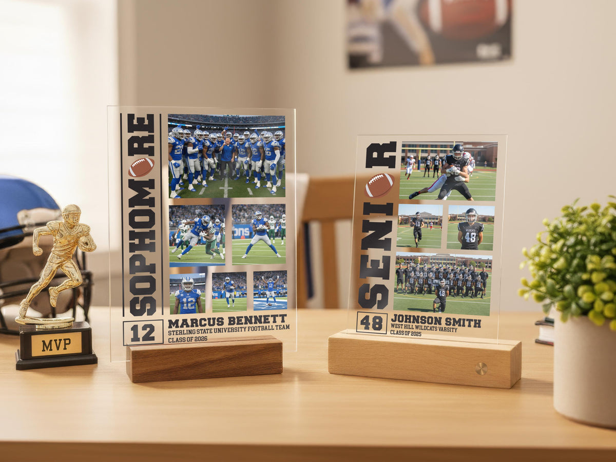 Personalized Sports Gifts, American Football Player Photo Frame, Custom Sports Lovers Gift, Baseball Soccer Basketball Football Coach Gift
