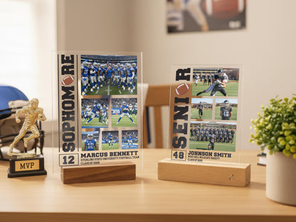 Personalized Sports Gifts, American Football Player Photo Frame, Custom Sports Lovers Gift, Baseball Soccer Basketball Football Coach Gift