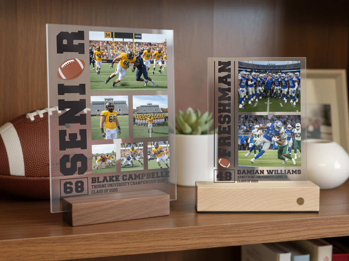 Personalized Sports Gifts, American Football Player Photo Frame, Custom Sports Lovers Gift, Baseball Soccer Basketball Football Coach Gift