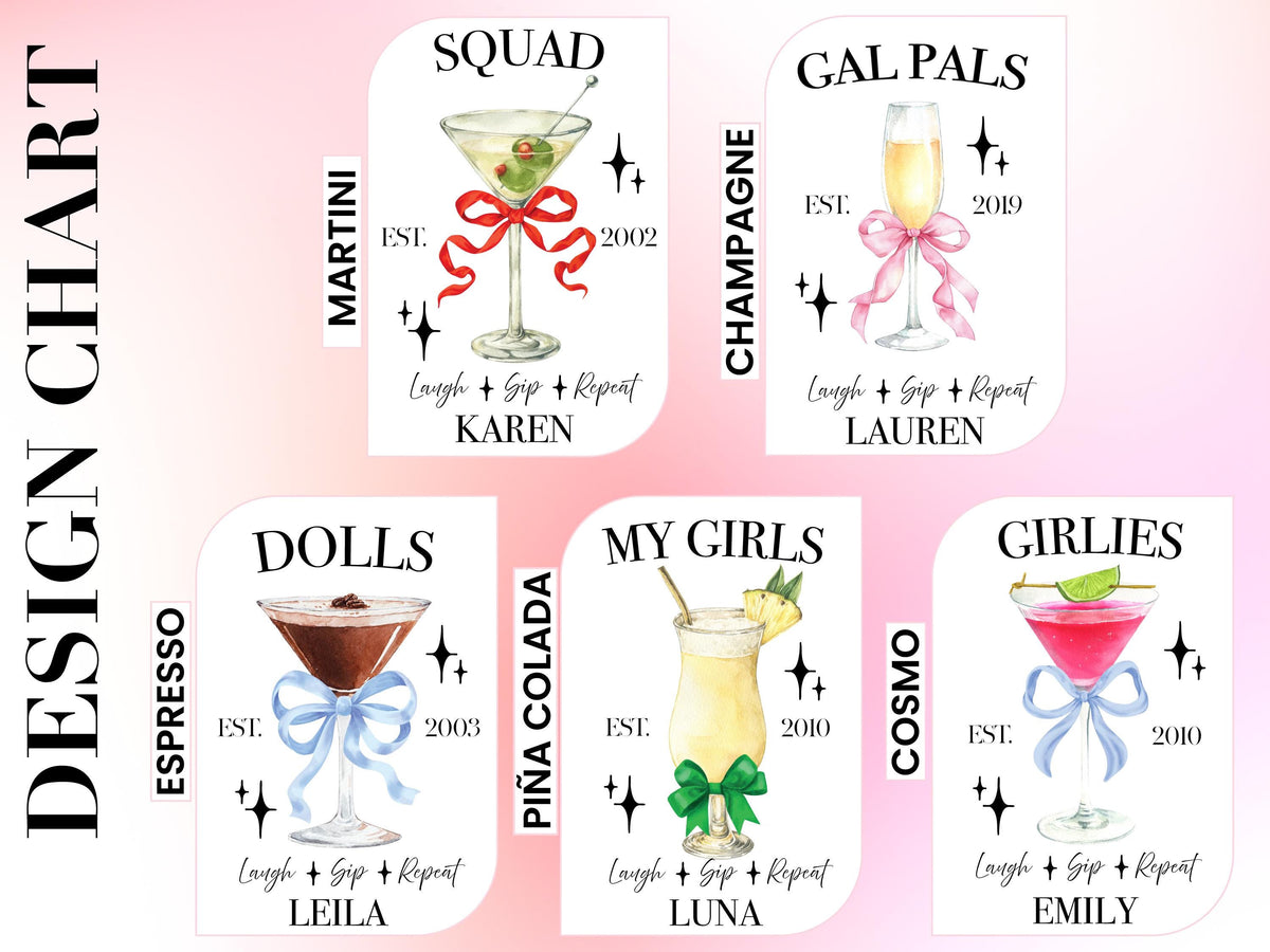 Galantines Day Gift, Girls Birthday Party Favor, Cocktail Drawstring Bag, Girls Trip Gift, Bridesmaid Proposal Gift Pouch, Bestfriend Gifts