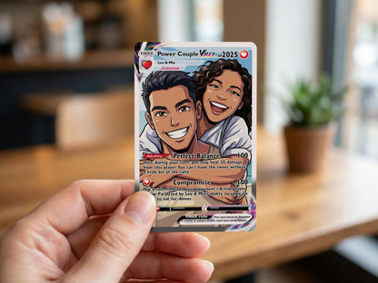 Valentine's Day Couple Card for Anniversary Gift, Lover Gift with Photo, Anime Couple Gift, Valentines Anime Card Gift for Gamer Boyfriend