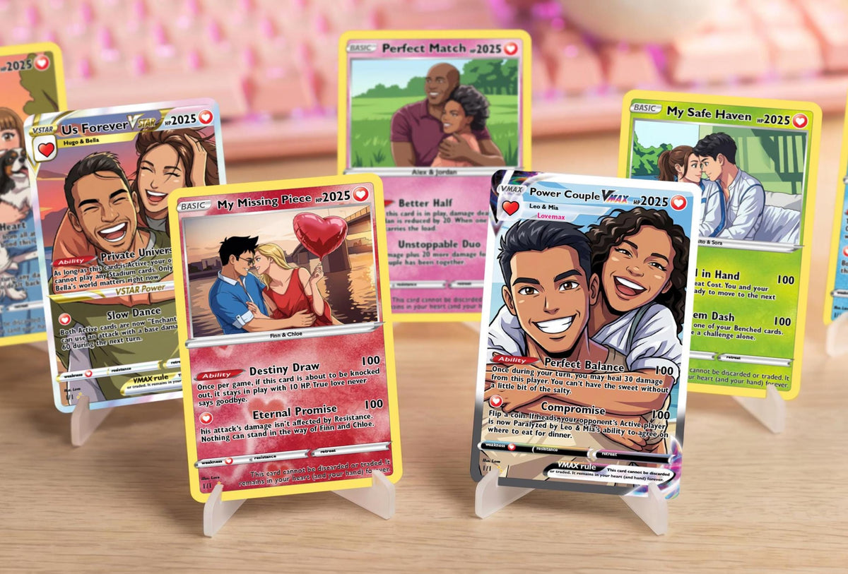 Valentine's Day Couple Card for Anniversary Gift, Lover Gift with Photo, Anime Couple Gift, Valentines Anime Card Gift for Gamer Boyfriend
