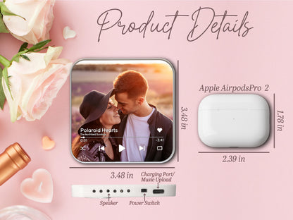 Personalized Valentine Music Fridge Magnet with Photo, Song Album Magnet, Romantic Gift for Couple, Boyfriend Girlfriend Valentine Gift