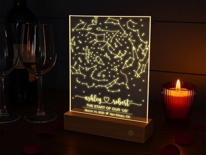 Engagement Gift, Custom Star Map Print, Personalized Constellation Map, Where We Met Gift for him, Unique Anniversary Gifts for Husband Wife