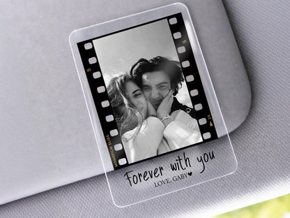 Personalized Valentine Photo Car Visor Clip, Drive Safe I Love You, Valentines Gift for Him, Gifts for Boyfriend, Husband Drive Safe Gift