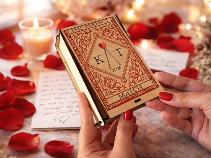 Wedding Gift for Couple Matchbox Large, Engagement Gifts Personalized, Custom Match Box, Wooden Matchbox, Wife Anniversary Gift for Her Him