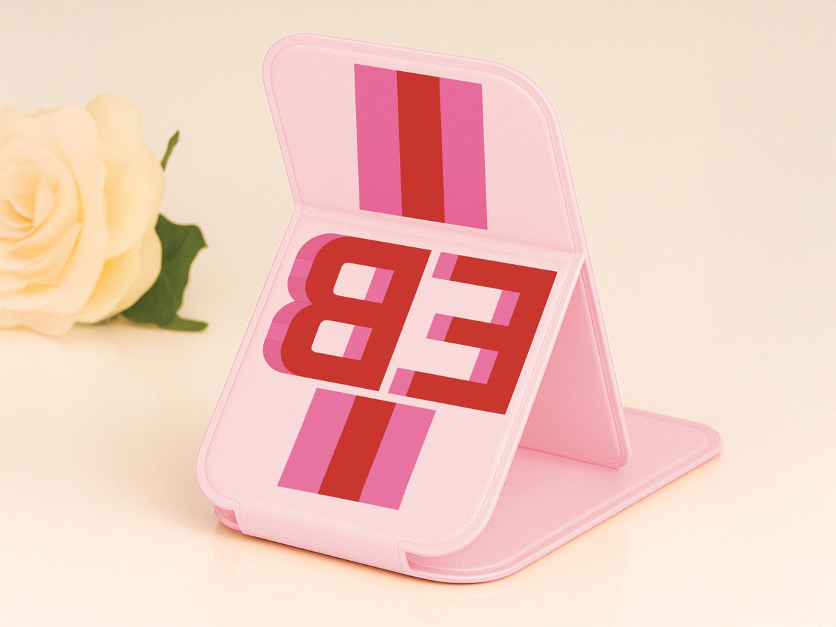 Bridesmaid Gift, Travel Pocket Mirror w/Initial, Personalized Makeup Mirror, Portable Folding Compact Makeup Mirror, Bachelorette Party Gift