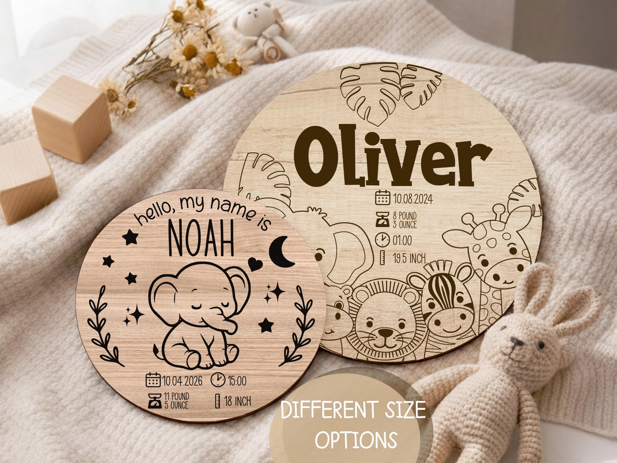 Baby Name With Birth Stats, Personalized Baby Sign, Hospital Newborn Arrival Announcement Sign, Newborn Name Wood Sign for Name Reveal Sign