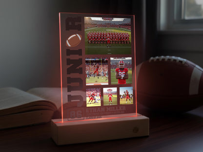 Personalized Sports Gifts, American Football Player Photo Frame, Custom Sports Lovers Gift, Baseball Soccer Basketball Football Coach Gift