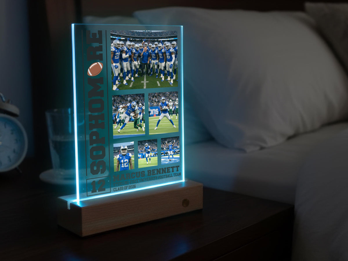 Personalized Sports Gifts, American Football Player Photo Frame, Custom Sports Lovers Gift, Baseball Soccer Basketball Football Coach Gift