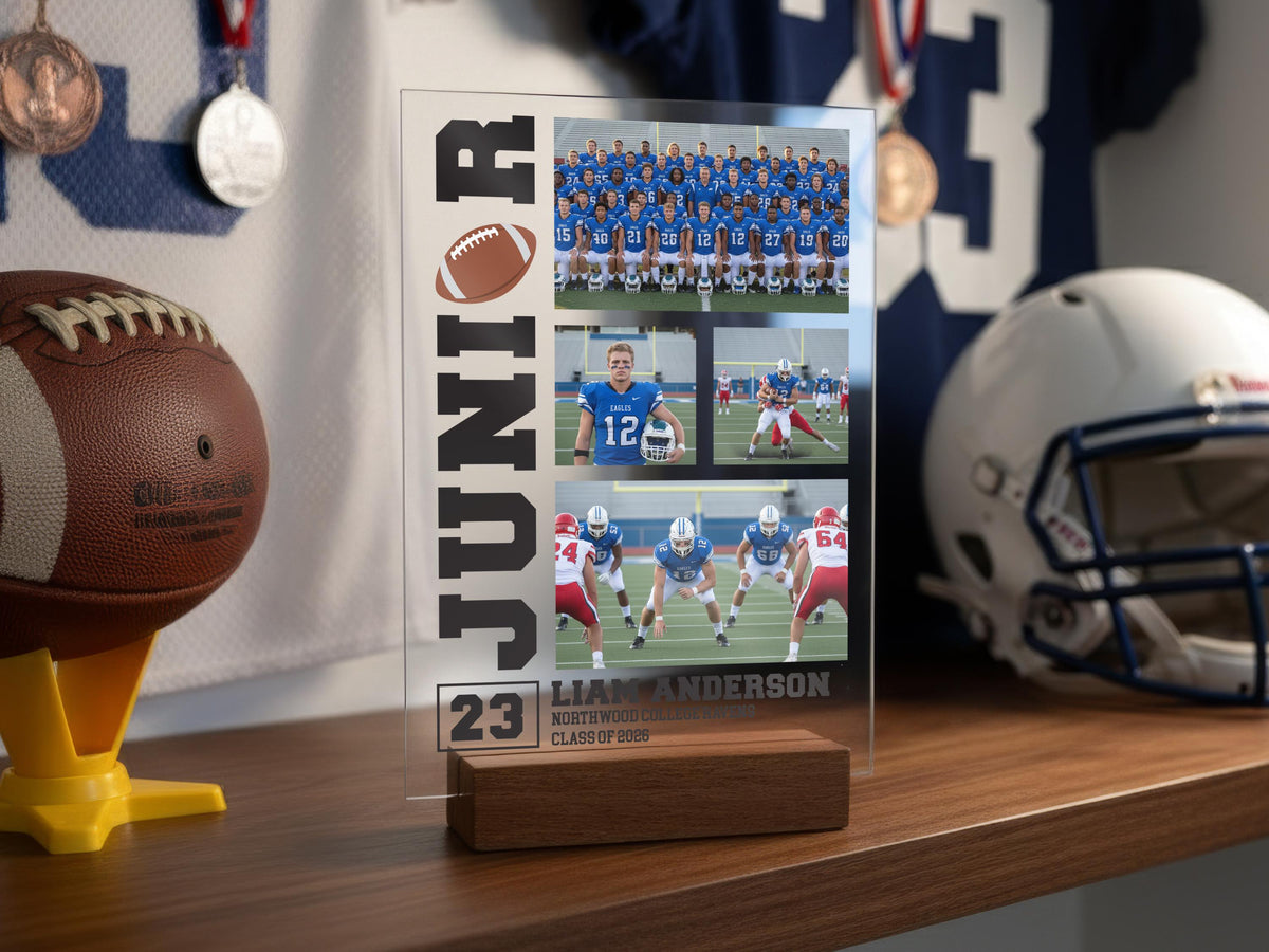 Personalized Sports Gifts, American Football Player Photo Frame, Custom Sports Lovers Gift, Baseball Soccer Basketball Football Coach Gift