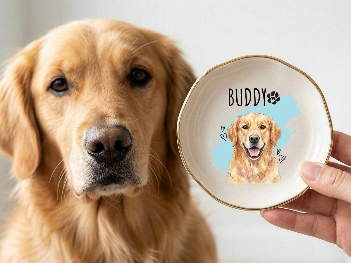 Personalized Pet Trinket Dish Gift, Custom Pet Ring Dish, Custom Pet Photo Ring Dish, Personalized Pet Portrait Jewelry Dish, Pet Lover Gift