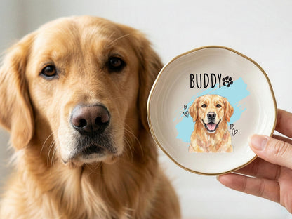 Personalized Pet Trinket Dish Gift, Custom Pet Ring Dish, Custom Pet Photo Ring Dish, Personalized Pet Portrait Jewelry Dish, Pet Lover Gift