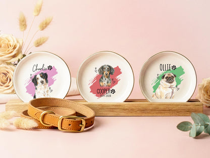 Personalized Pet Trinket Dish Gift, Custom Pet Ring Dish, Custom Pet Photo Ring Dish, Personalized Pet Portrait Jewelry Dish, Pet Lover Gift