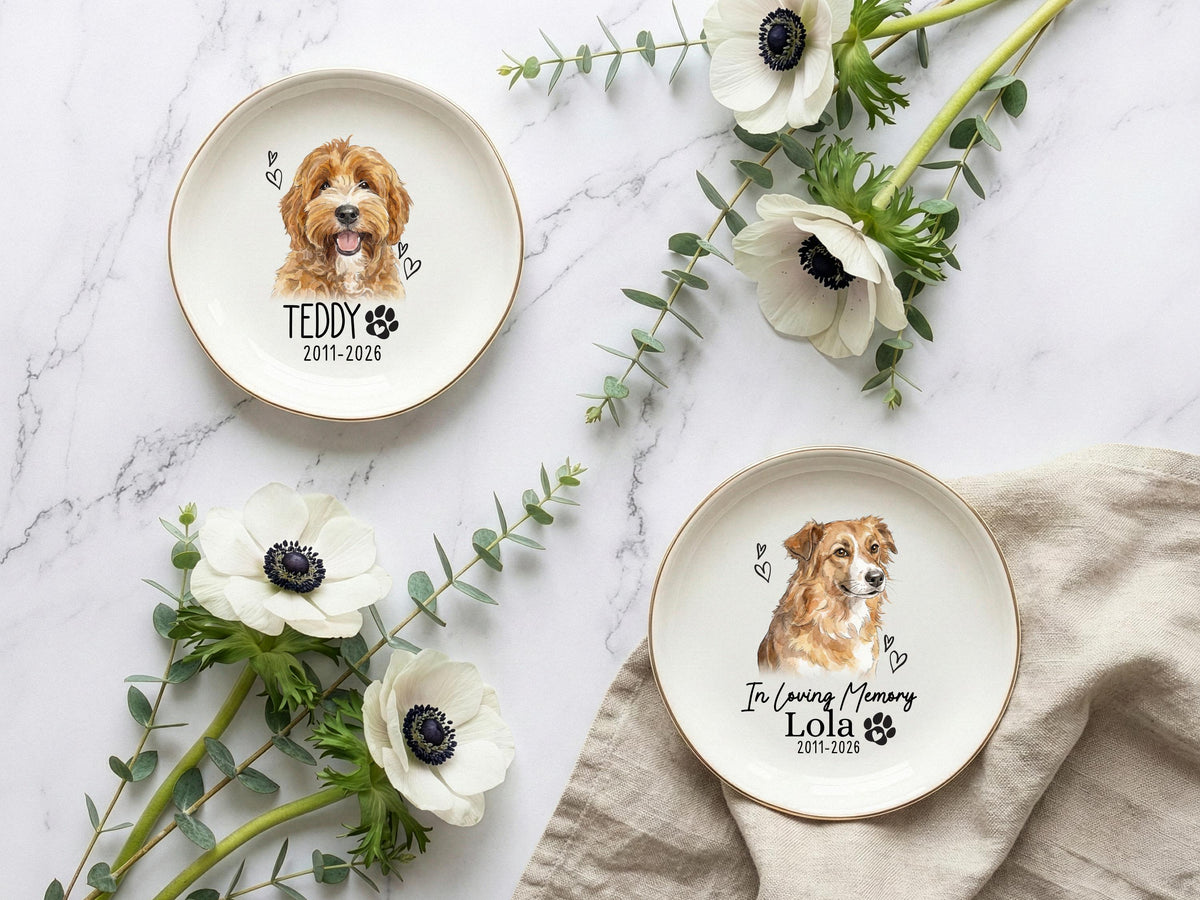 Personalized Pet Trinket Dish Gift, Custom Pet Ring Dish, Custom Pet Photo Ring Dish, Personalized Pet Portrait Jewelry Dish, Pet Lover Gift