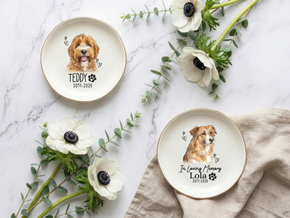 Personalized Pet Trinket Dish Gift, Custom Pet Ring Dish, Custom Pet Photo Ring Dish, Personalized Pet Portrait Jewelry Dish, Pet Lover Gift