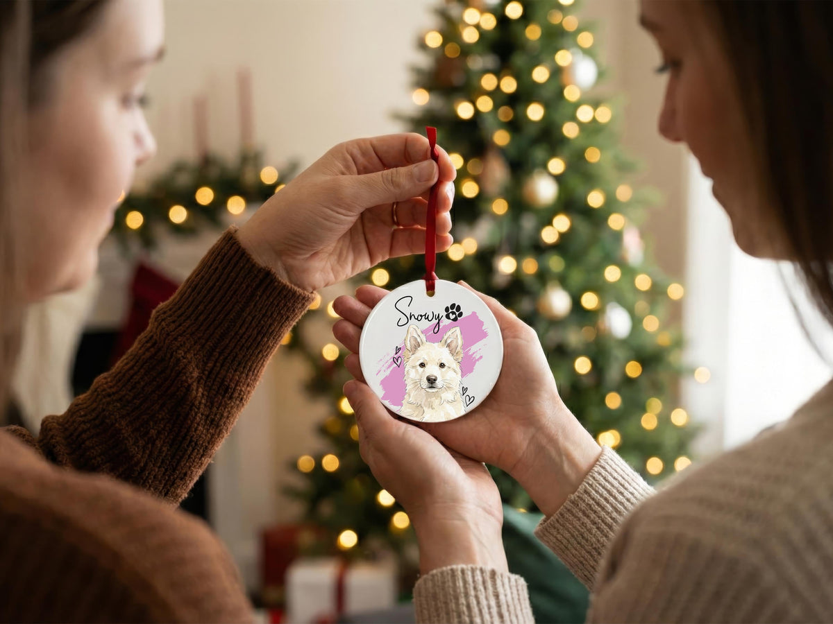 Watercolor Pet Photo Ornament, Custom Pet Ornament for Pet Loss Gift, Forever In Our Hearts Ornament, Pet Keepsake Gift, Pet Sympathy Gift