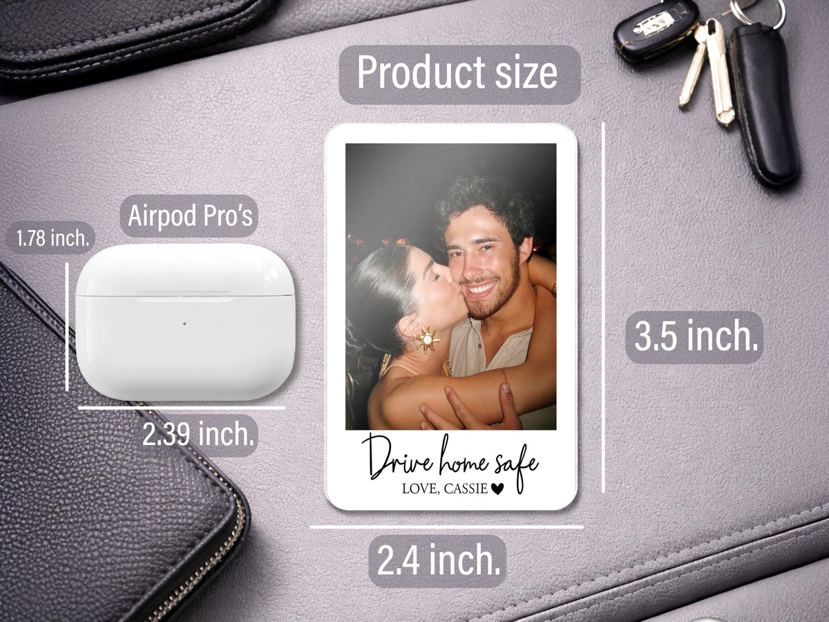 Personalized Valentine Photo Car Visor Clip, Drive Safe I Love You, Valentines Gift for Him, Gifts for Boyfriend, Husband Drive Safe Gift