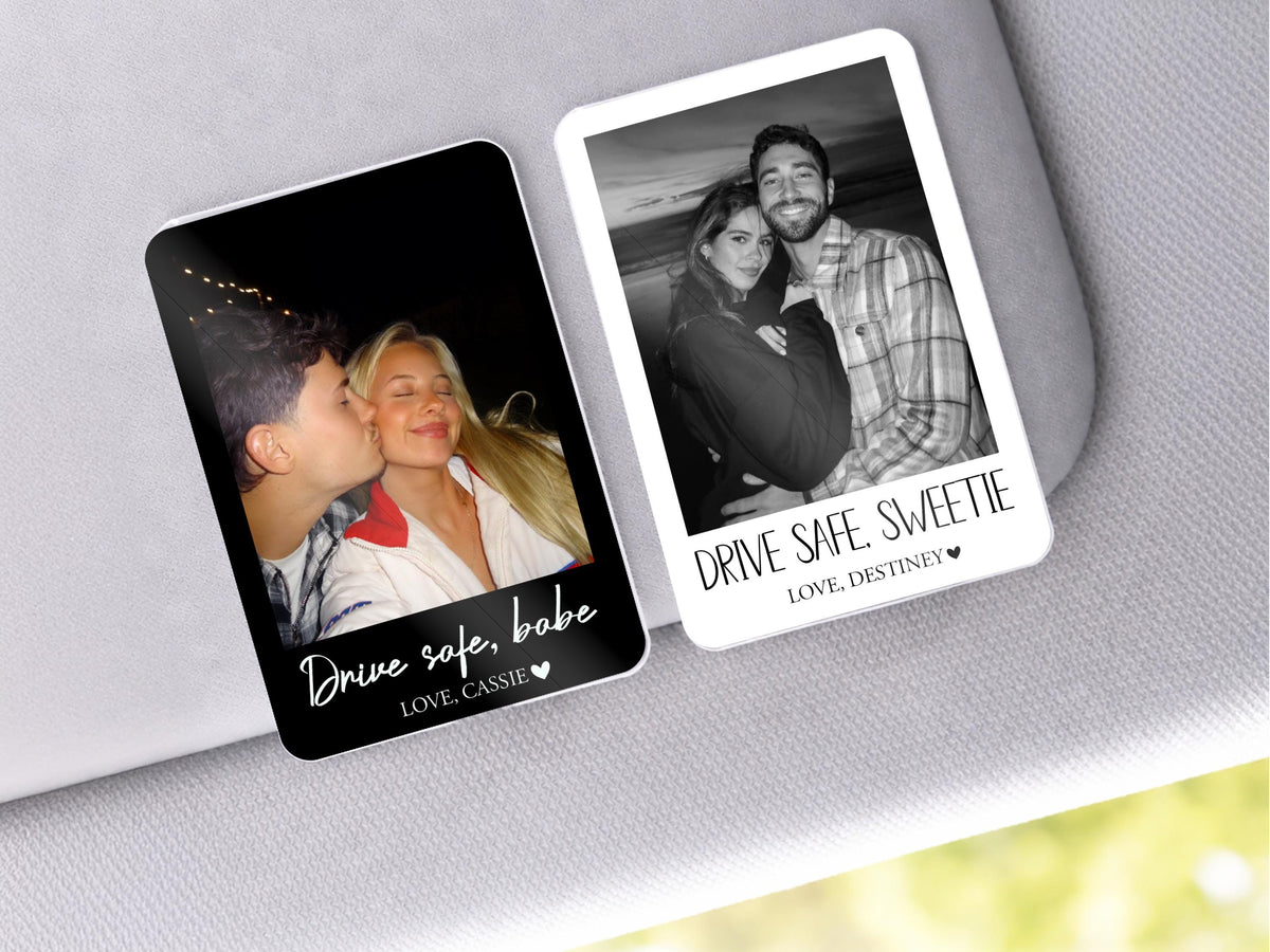 Personalized Valentine Photo Car Visor Clip, Drive Safe I Love You, Valentines Gift for Him, Gifts for Boyfriend, Husband Drive Safe Gift