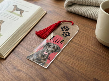 Personalized Pet Photo Bookmark Gift for Book Lover Gift, Pet Loss Gift for Dog Owner Gift, Pet Memorial Keepsake Gift, Book Reader Gift