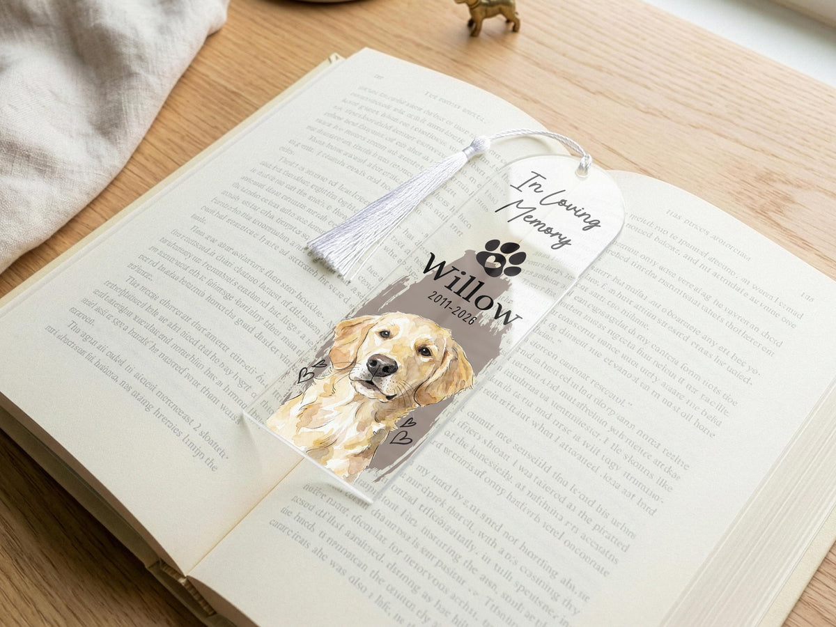 Personalized Pet Photo Bookmark Gift for Book Lover Gift, Pet Loss Gift for Dog Owner Gift, Pet Memorial Keepsake Gift, Book Reader Gift