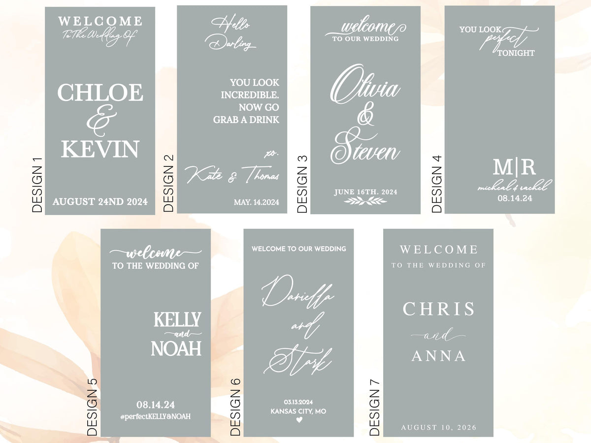 Welcome Wedding Sign, Vinyl Mirror Decal, Custom Wedding Decor, Welcome Engagement Party Mirror Decal for Wedding, Reception Welcome Sign