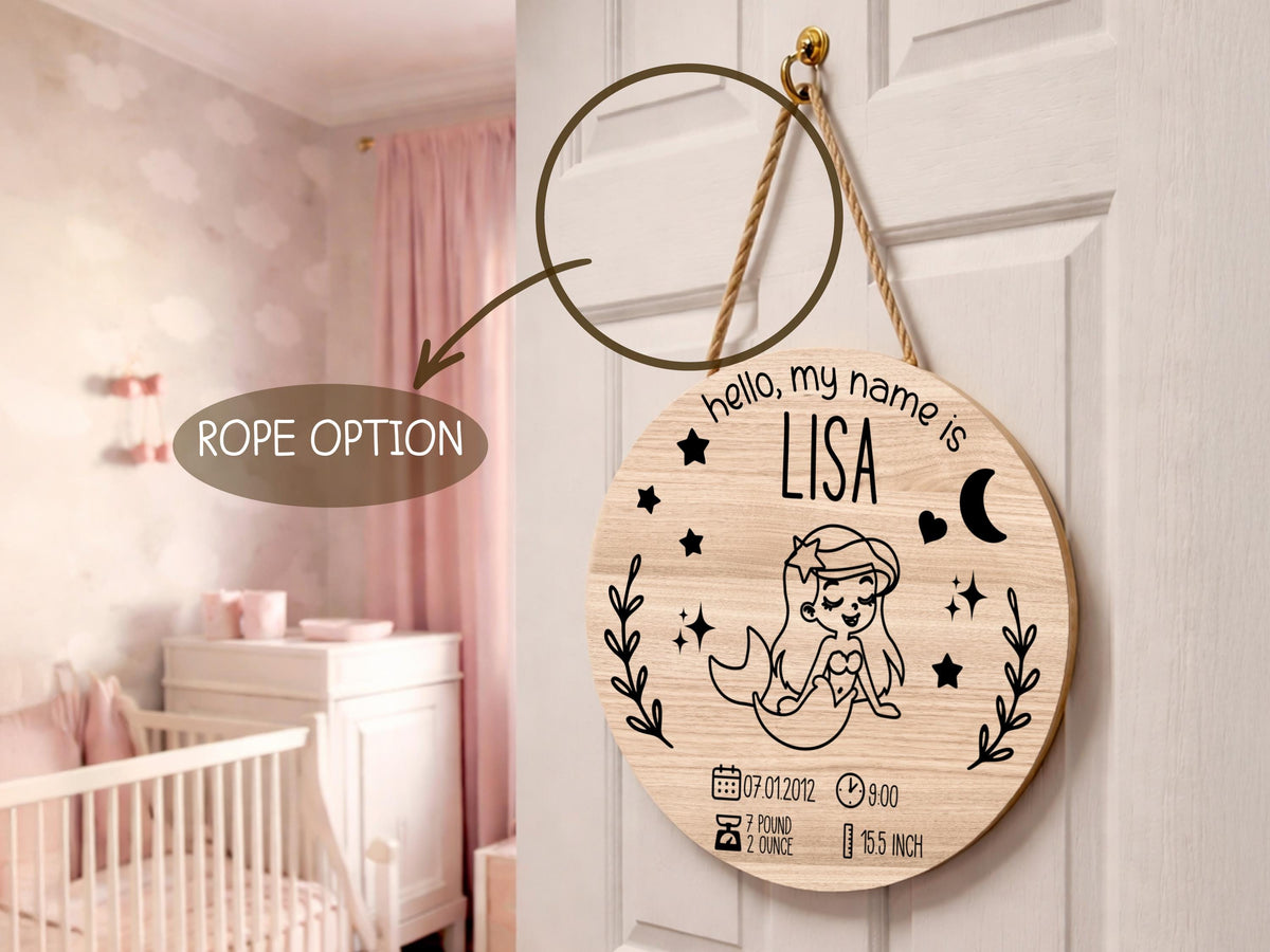 Baby Name With Birth Stats, Personalized Baby Sign, Hospital Newborn Arrival Announcement Sign, Newborn Name Wood Sign for Name Reveal Sign
