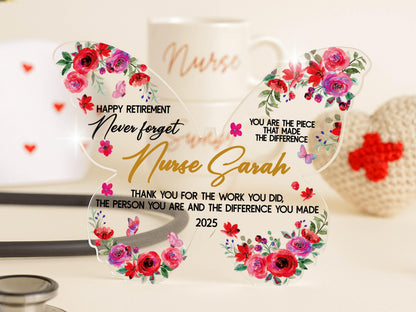 Personalized Acrylic Butterfly Gift: Retirement, Teacher Appreciation