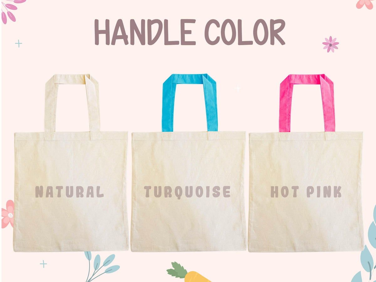 Personalized Easter Tote bag, DIY Easter bag, Name Easter Bunny Bag, Kids Egg Hunt Bag, Easter Gift Bags, Custom Boys Girls Easter Baskets