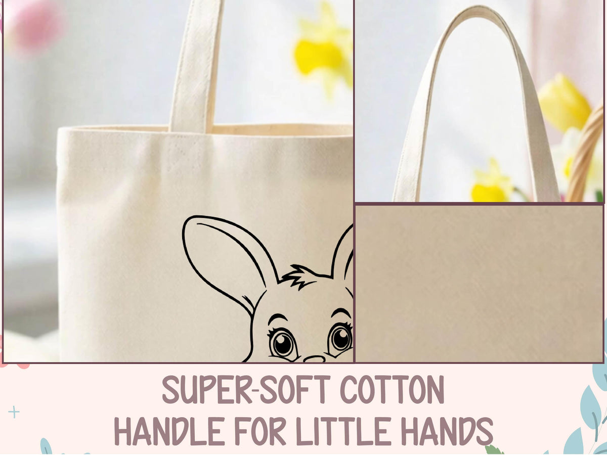 Personalized Easter Tote bag, DIY Easter bag, Name Easter Bunny Bag, Kids Egg Hunt Bag, Easter Gift Bags, Custom Boys Girls Easter Baskets