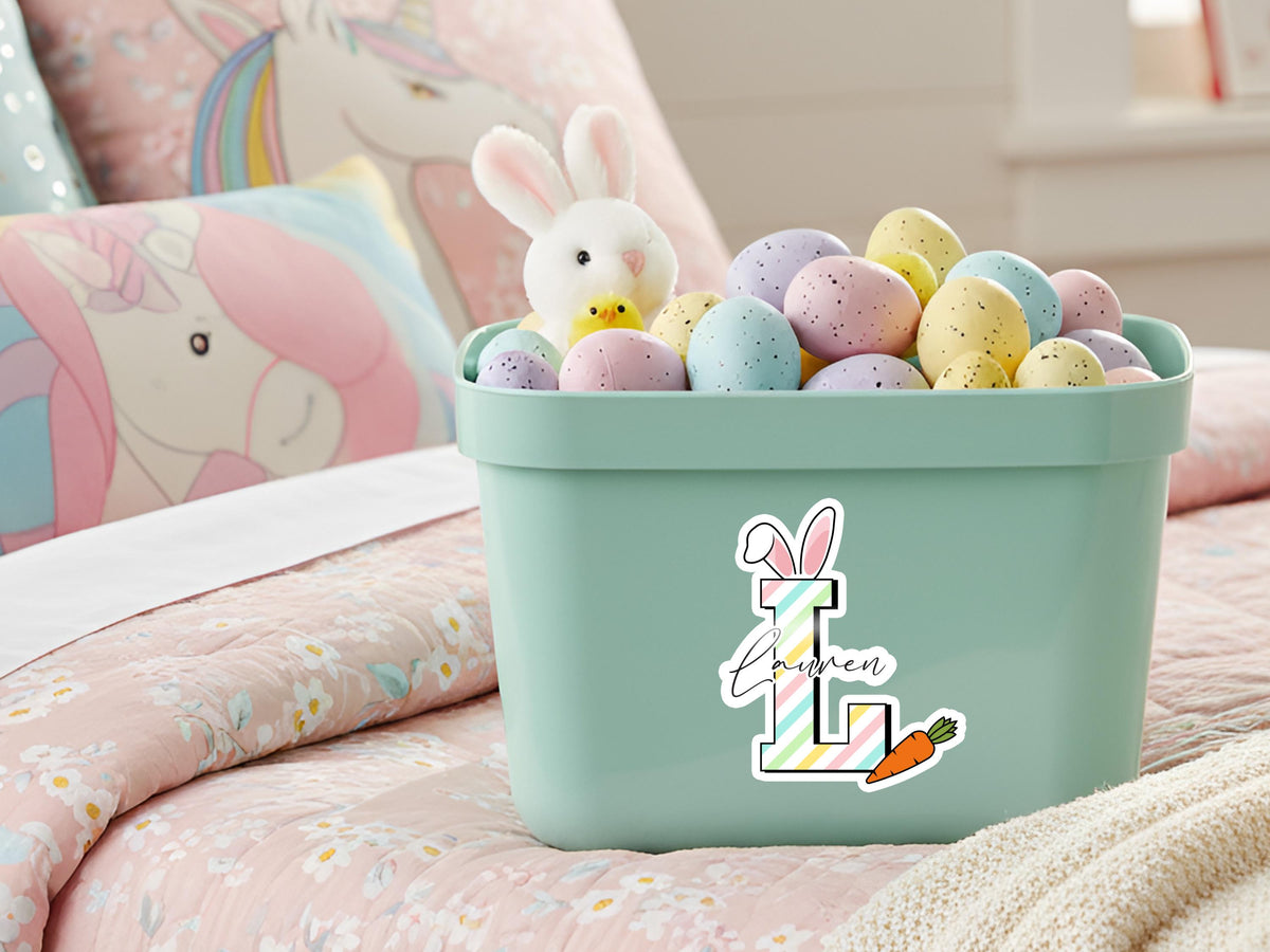 Personalized Easter Basket Name Sticker for Kids, Easter Tags, Bunny Name Label, Easter Basket Stuffer, Easter Gift for Toddler, Party Favor
