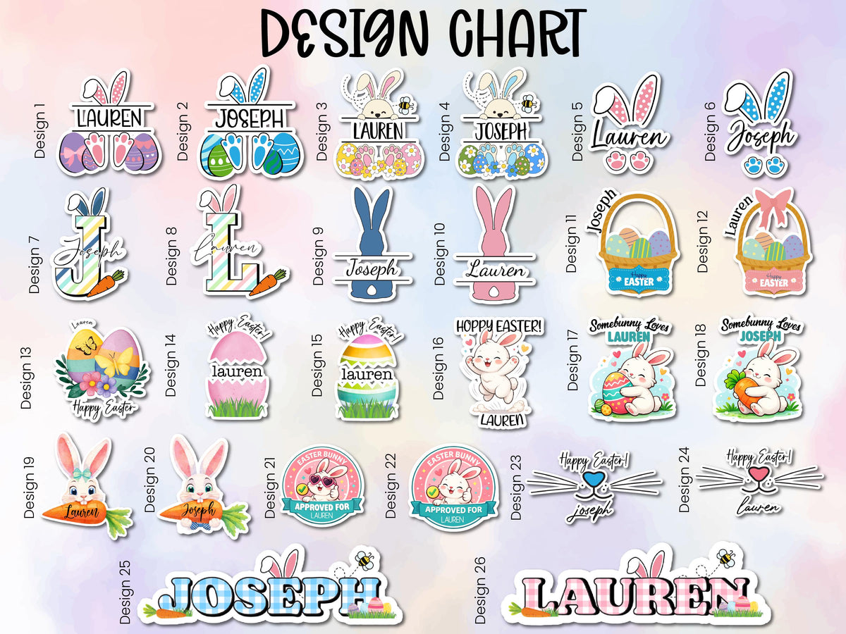 Personalized Easter Basket Name Sticker for Kids, Easter Tags, Bunny Name Label, Easter Basket Stuffer, Easter Gift for Toddler, Party Favor