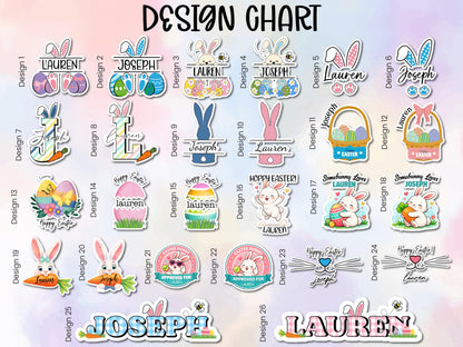Personalized Easter Basket Name Sticker for Kids, Easter Tags, Bunny Name Label, Easter Basket Stuffer, Easter Gift for Toddler, Party Favor