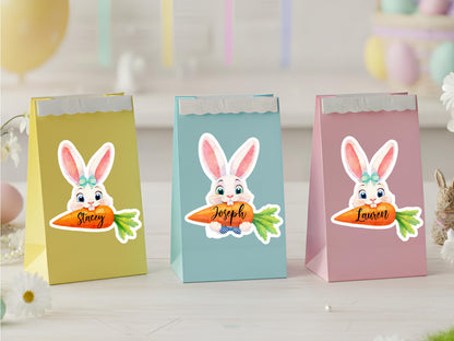 Personalized Easter Basket Name Sticker for Kids, Easter Tags, Bunny Name Label, Easter Basket Stuffer, Easter Gift for Toddler, Party Favor