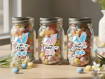 Personalized Easter Basket Name Sticker for Kids, Easter Tags, Bunny Name Label, Easter Basket Stuffer, Easter Gift for Toddler, Party Favor