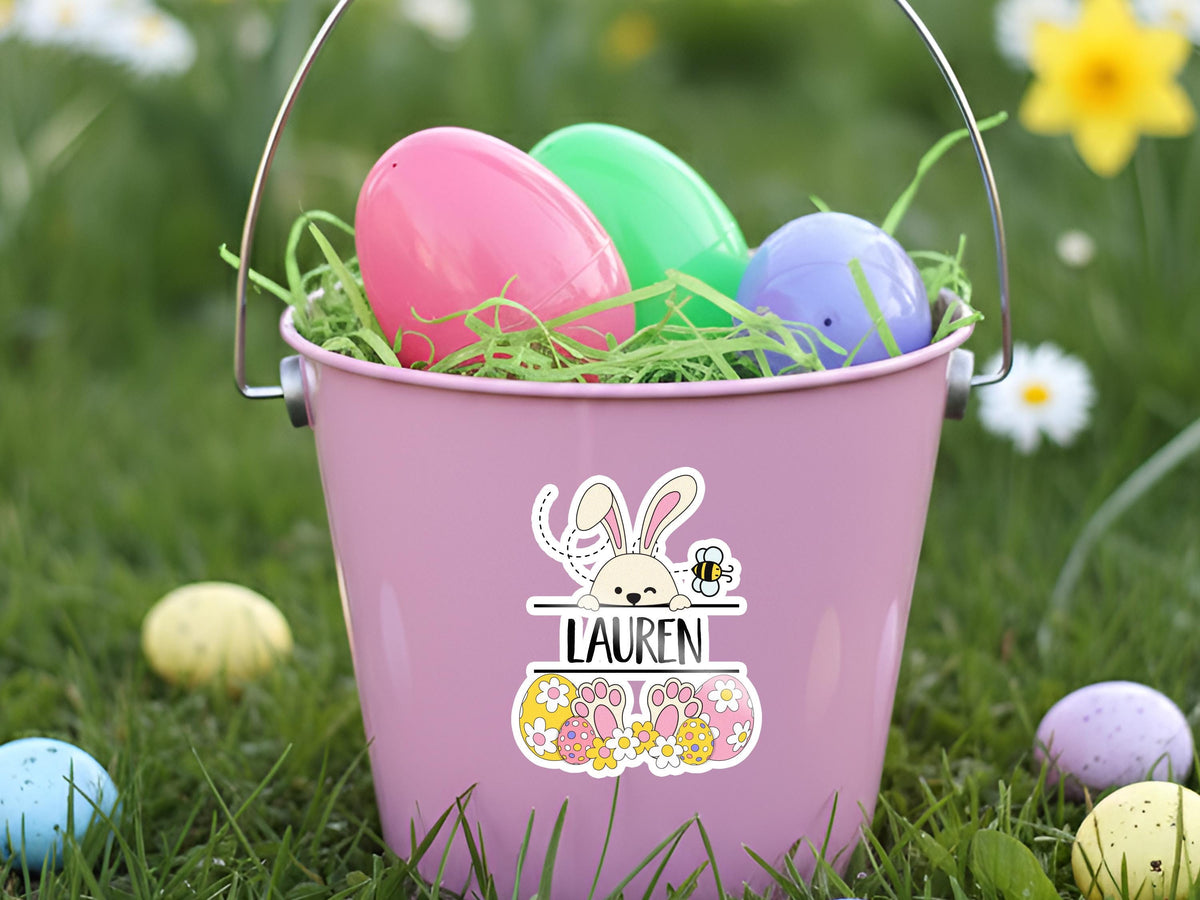 Personalized Easter Basket Name Sticker for Kids, Easter Tags, Bunny Name Label, Easter Basket Stuffer, Easter Gift for Toddler, Party Favor