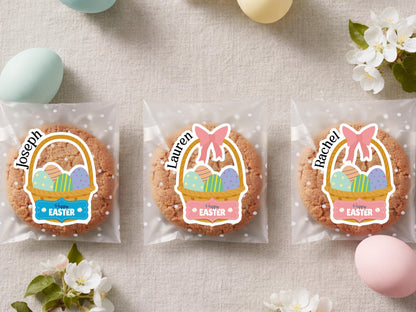 Personalized Easter Basket Name Sticker for Kids, Easter Tags, Bunny Name Label, Easter Basket Stuffer, Easter Gift for Toddler, Party Favor