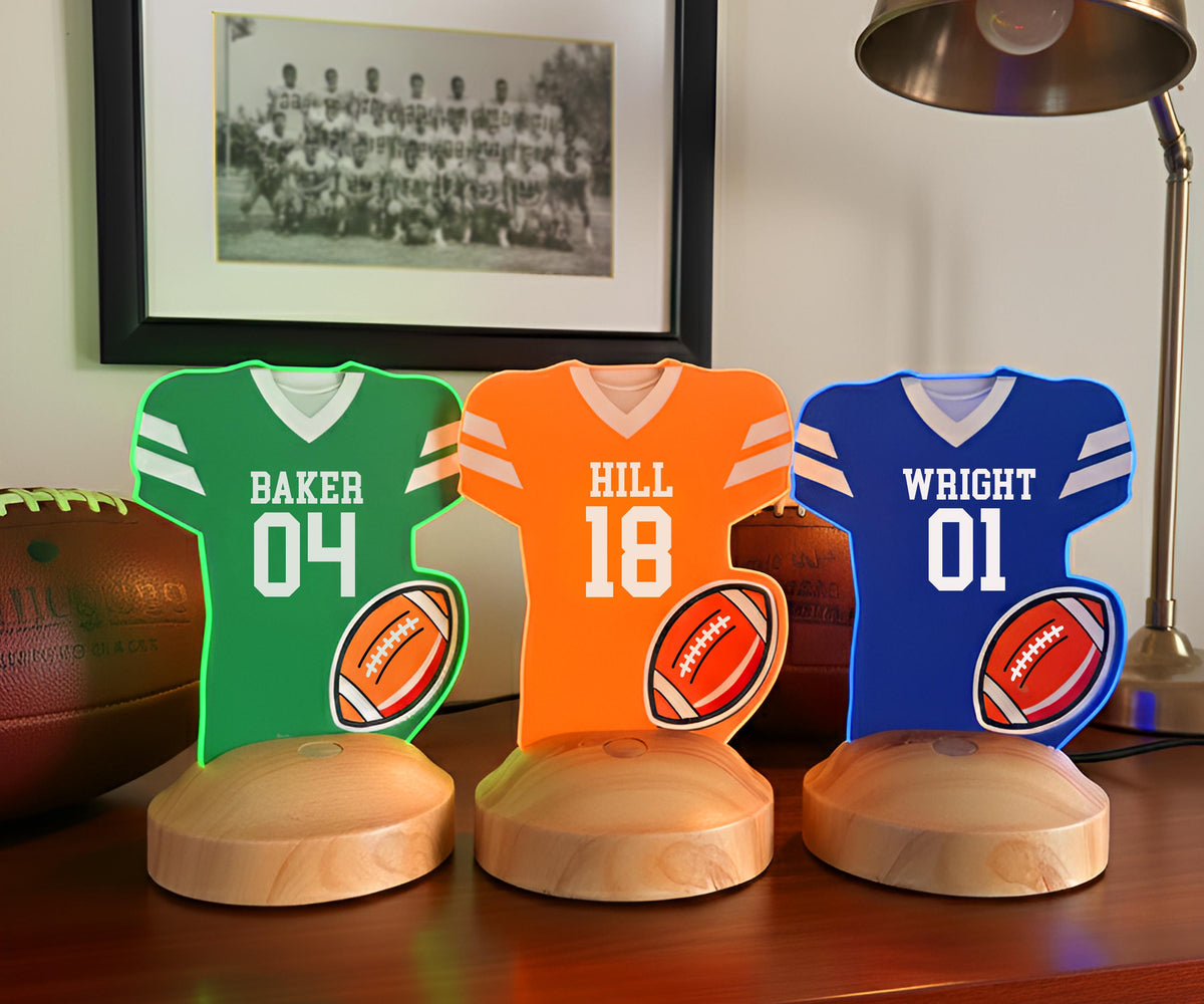 Personalized American Football Team Gift, Jersey Football Night Light, Football Name Sign, Sports Name Sign, Custom Gift For Football Player