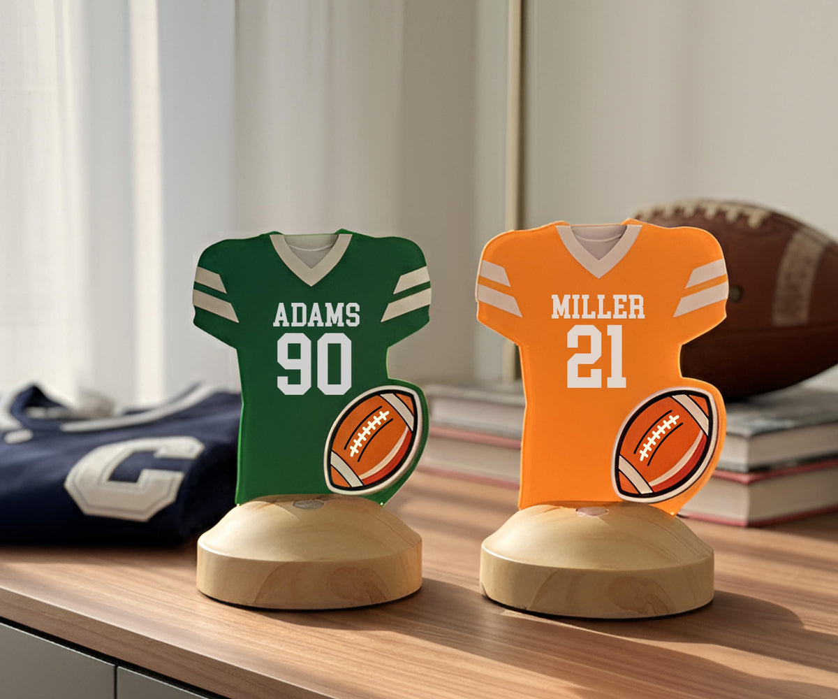Personalized American Football Team Gift, Jersey Football Night Light, Football Name Sign, Sports Name Sign, Custom Gift For Football Player
