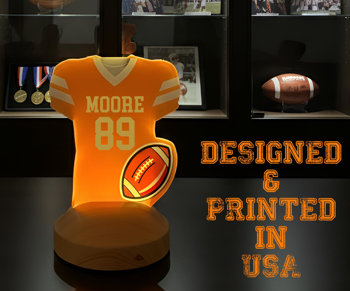 Personalized American Football Team Gift, Jersey Football Night Light, Football Name Sign, Sports Name Sign, Custom Gift For Football Player