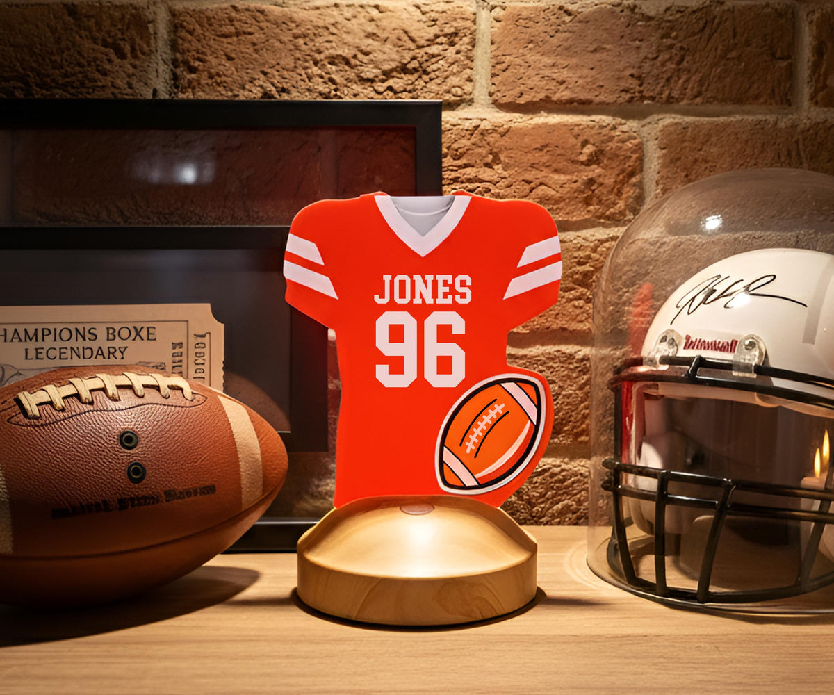 Personalized American Football Team Gift, Jersey Football Night Light, Football Name Sign, Sports Name Sign, Custom Gift For Football Player