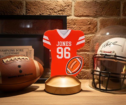 Personalized American Football Team Gift, Jersey Football Night Light, Football Name Sign, Sports Name Sign, Custom Gift For Football Player