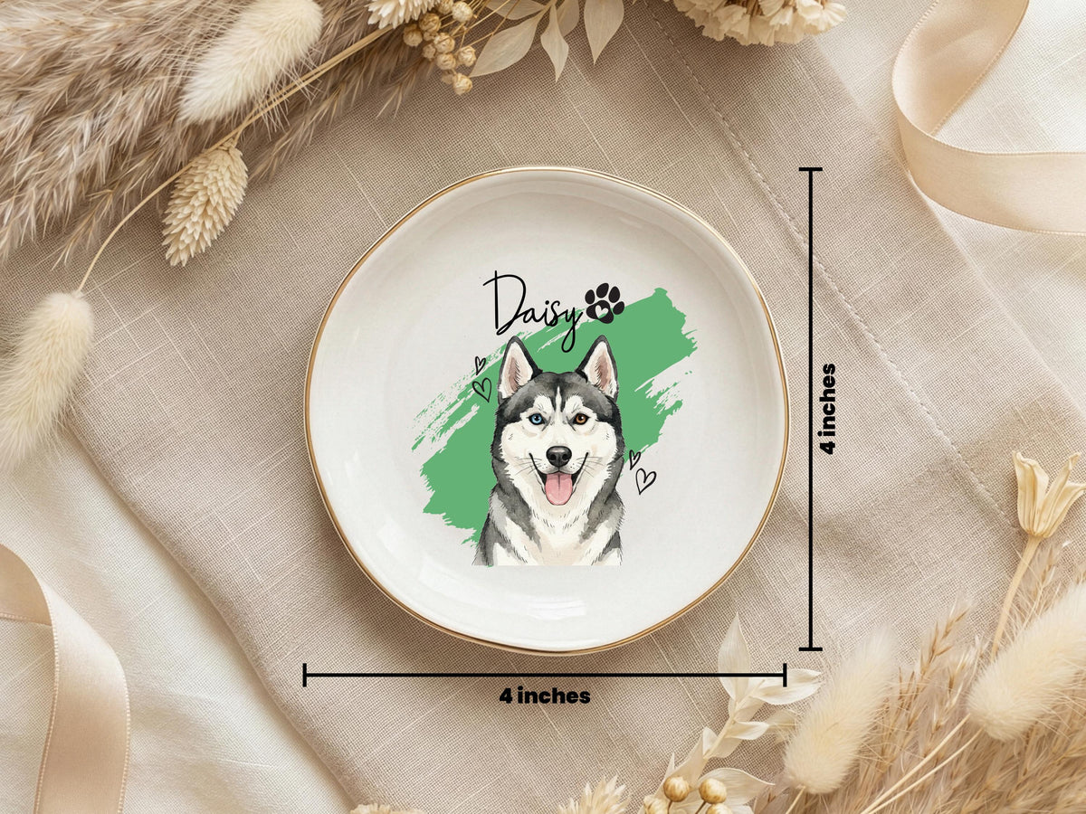 Personalized Pet Trinket Dish Gift, Custom Pet Ring Dish, Custom Pet Photo Ring Dish, Personalized Pet Portrait Jewelry Dish, Pet Lover Gift