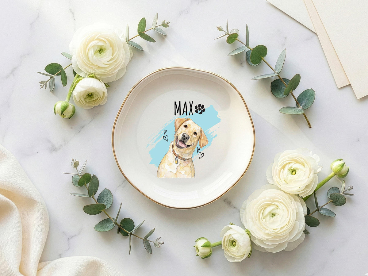 Personalized Pet Trinket Dish Gift, Custom Pet Ring Dish, Custom Pet Photo Ring Dish, Personalized Pet Portrait Jewelry Dish, Pet Lover Gift