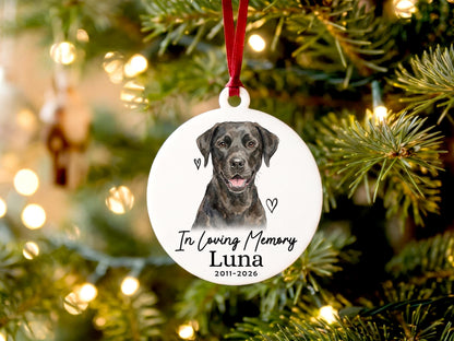 Watercolor Pet Photo Ornament, Custom Pet Ornament for Pet Loss Gift, Forever In Our Hearts Ornament, Pet Keepsake Gift, Pet Sympathy Gift