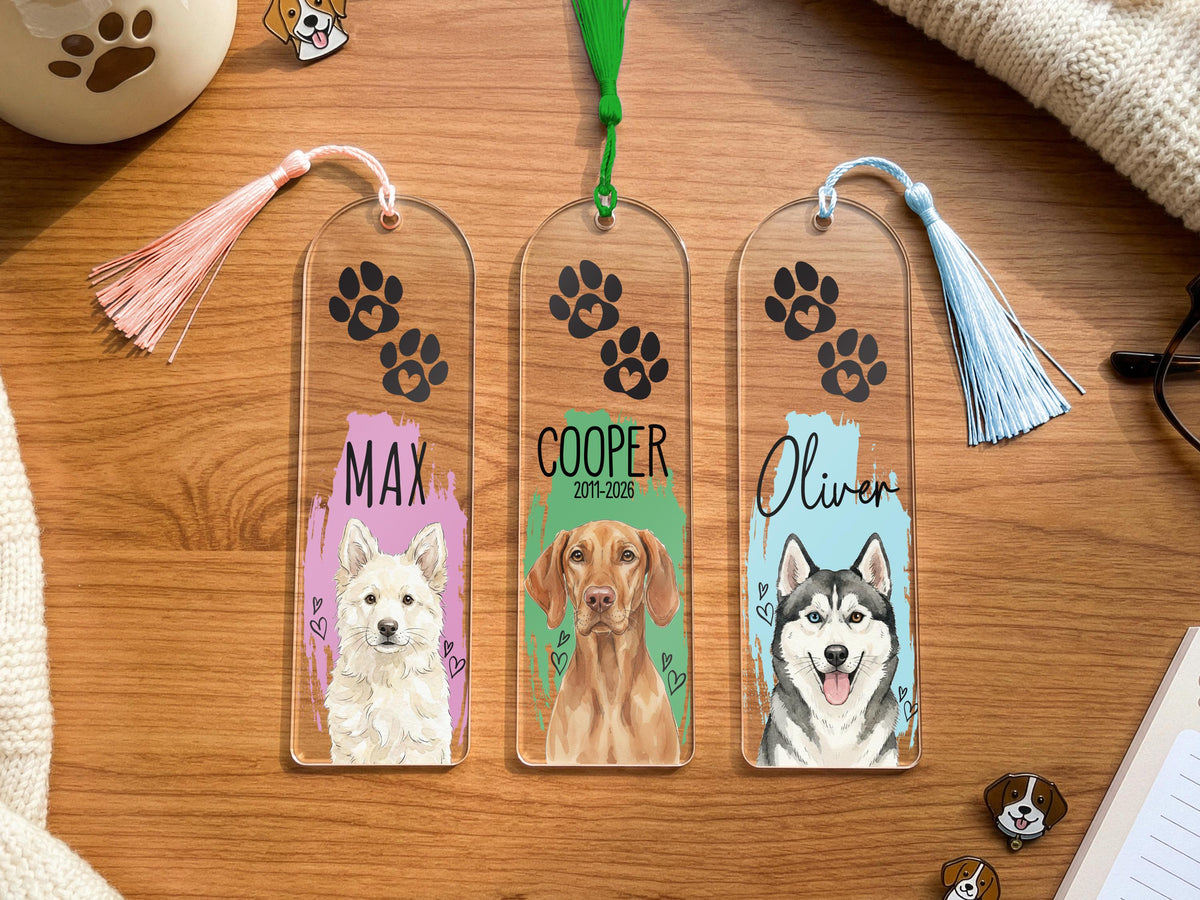 Personalized Pet Photo Bookmark Gift for Book Lover Gift, Pet Loss Gift for Dog Owner Gift, Pet Memorial Keepsake Gift, Book Reader Gift