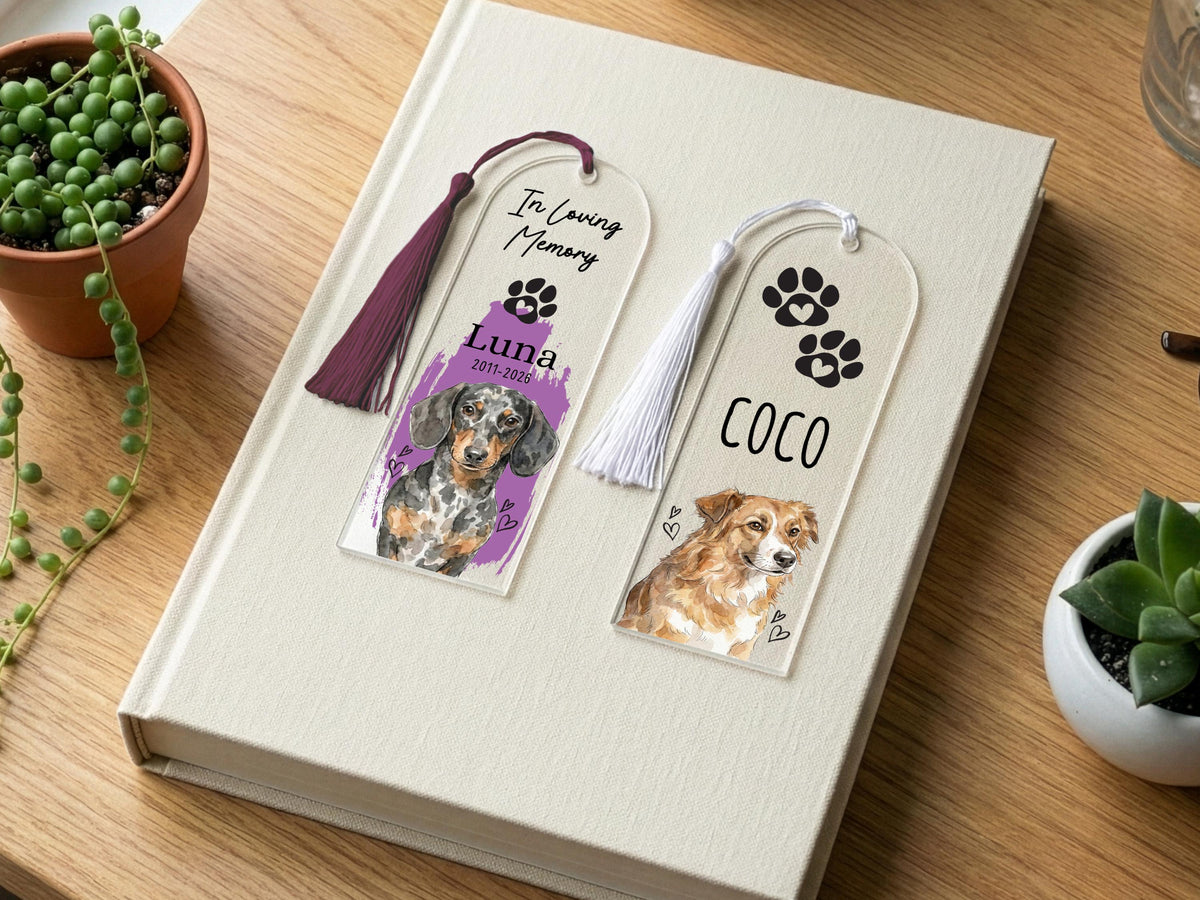 Personalized Pet Photo Bookmark Gift for Book Lover Gift, Pet Loss Gift for Dog Owner Gift, Pet Memorial Keepsake Gift, Book Reader Gift