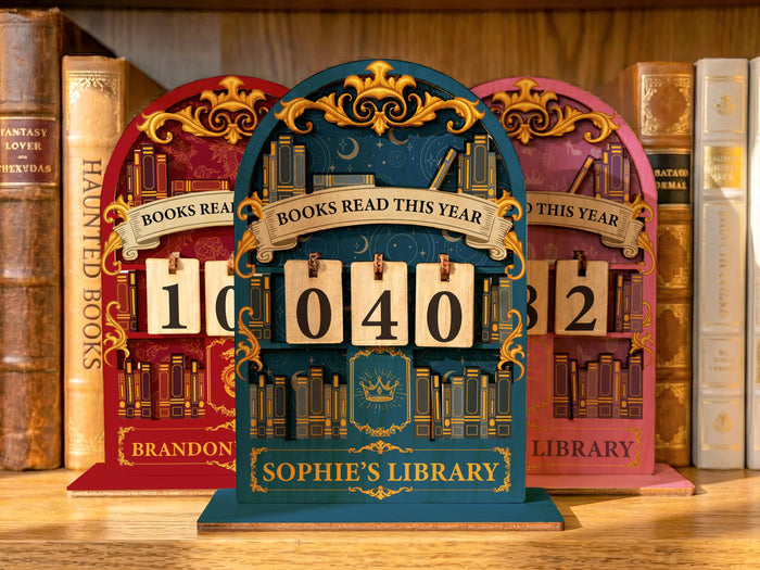 Vintage Book Read Tracker, Personalized Book Counter Library Decor, Books Read This Year, Book Club Gifts, Bookshelf Decor, Book Lover Gifts