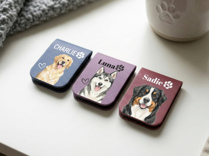 Custom Dog Cat Magnetic Bookmark, Personalized Dog Photo Bookmark, Pet Portrait Leather Bookmark, Pet Remembrance Gift, Pet Book Lover Gifts